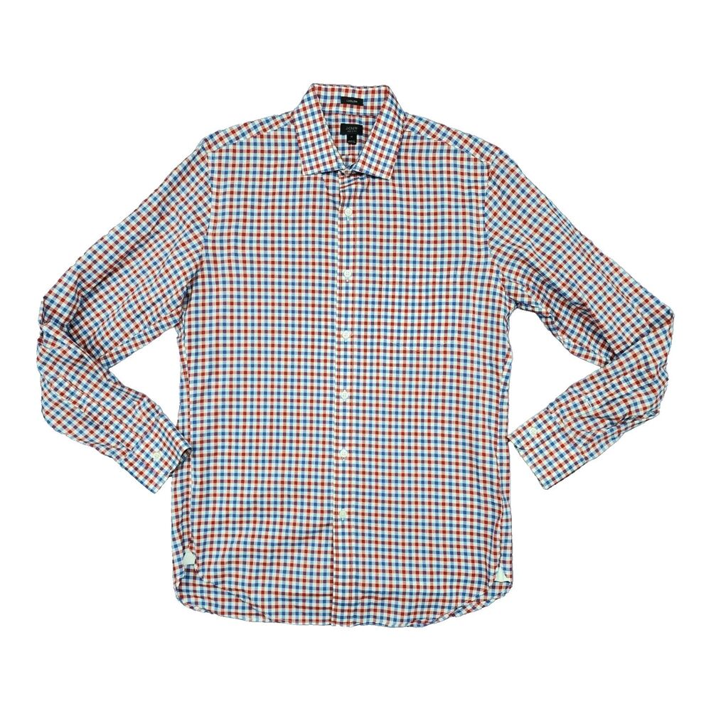 J Crew Men's Ludlow Shirt Blue Red Plaid Long Sleeve Size M